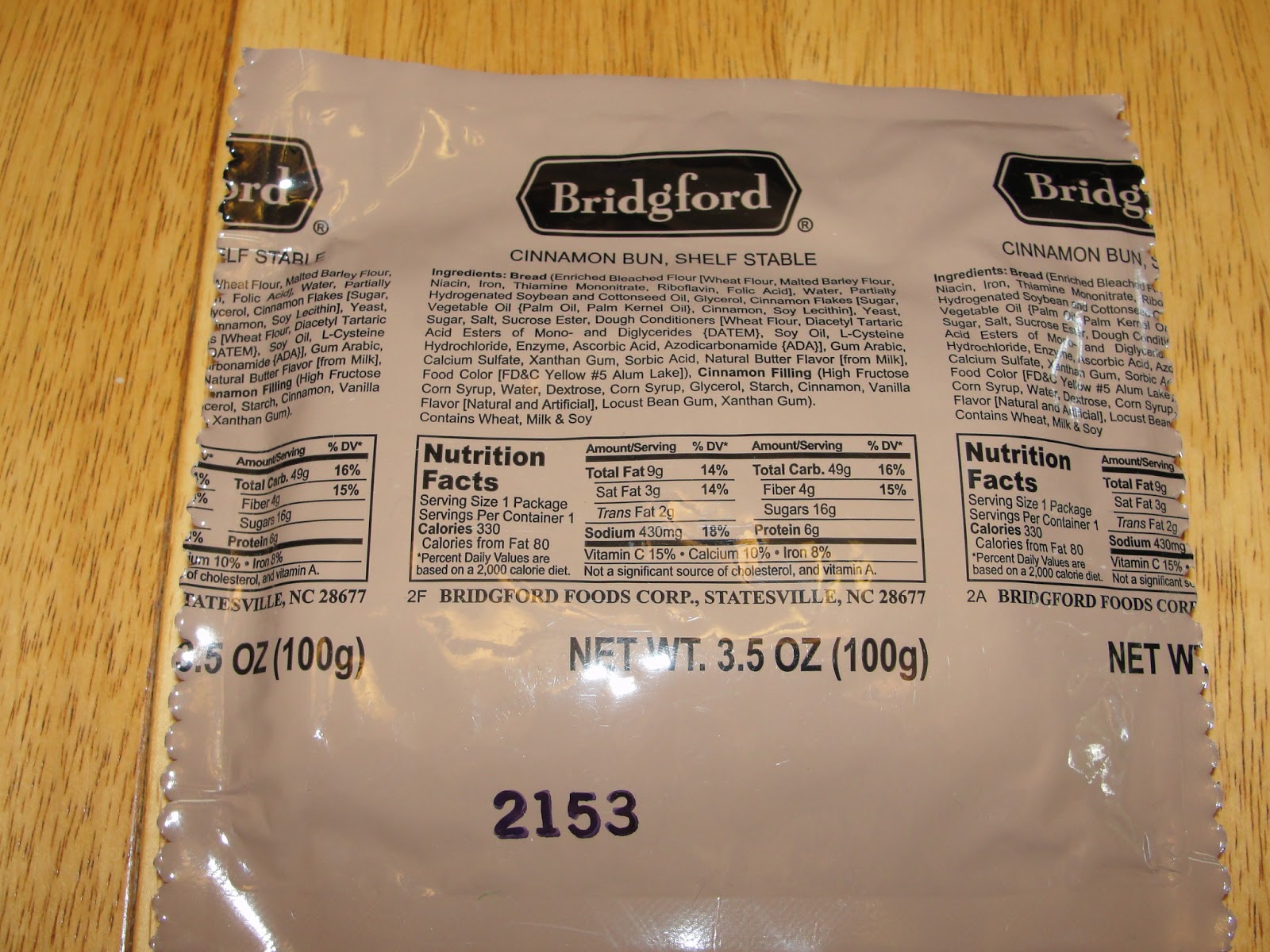 Planning And Foresight MRE Monday Cinnamon Bun Shelf Stable