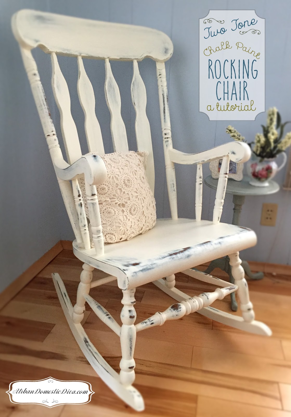 CRAFTS HowTo Refresh an Old Rocking Chair with Two Tone Chalk Paint