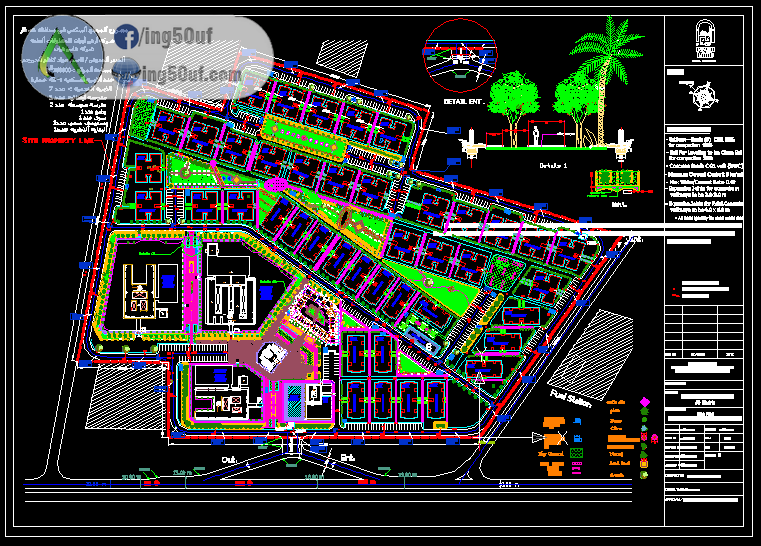 بلانات شقق سكنية Dwg مخطط مجمع مدينة مدارس + شقق اتوكاد dwg