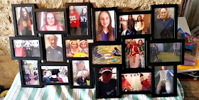 My new picture frames with family photos waiting to go up on the wall.