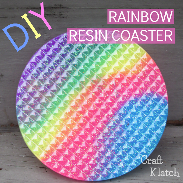 Craft Klatch ® DIY Rainbow Glitter Coaster Another Coaster Friday Craft Klatch