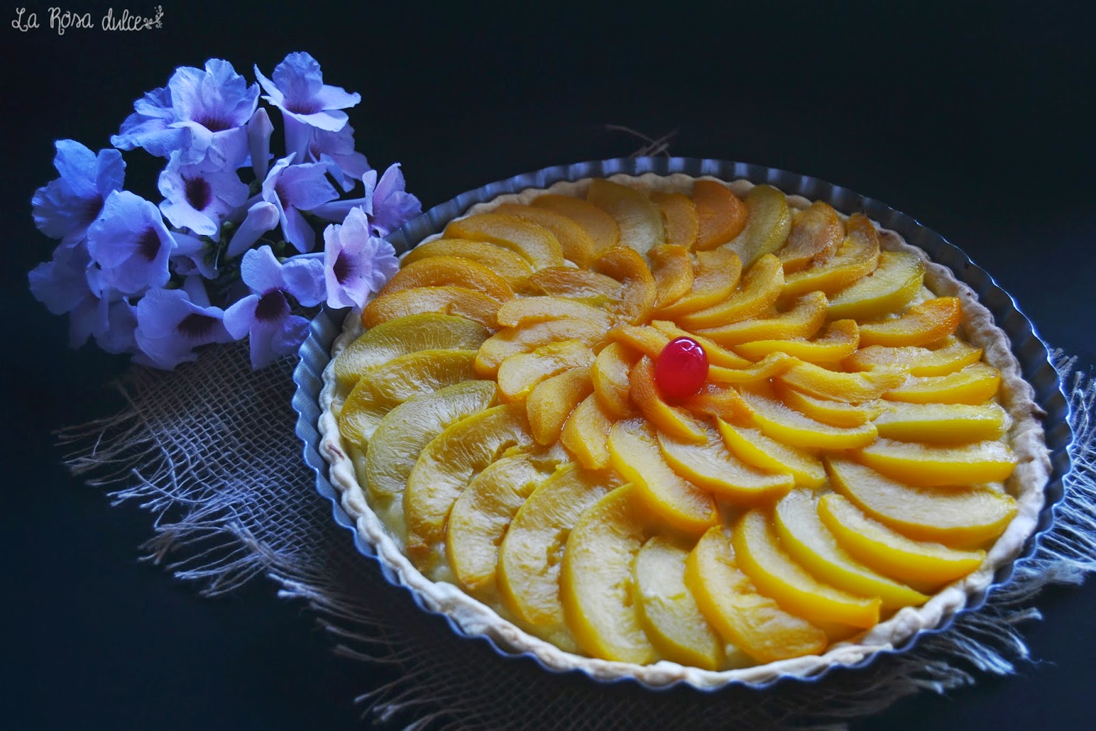 Tarta de melocotón en almíbar sin lactosa