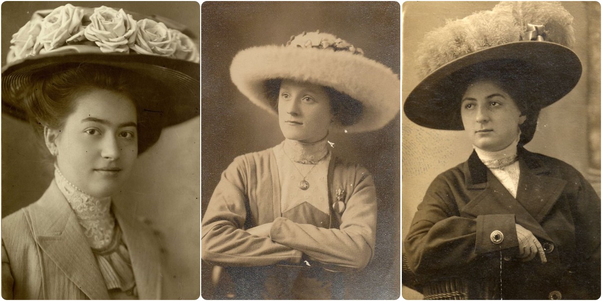 Fancy Dress, Big Hats A Family Gathering Edwardian Ladies Real Photo Everyday Life In The Hay Edwardian Life Gentleman