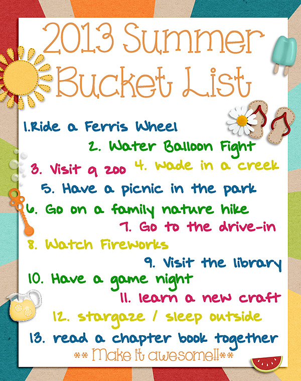 Summer Bucket Lists