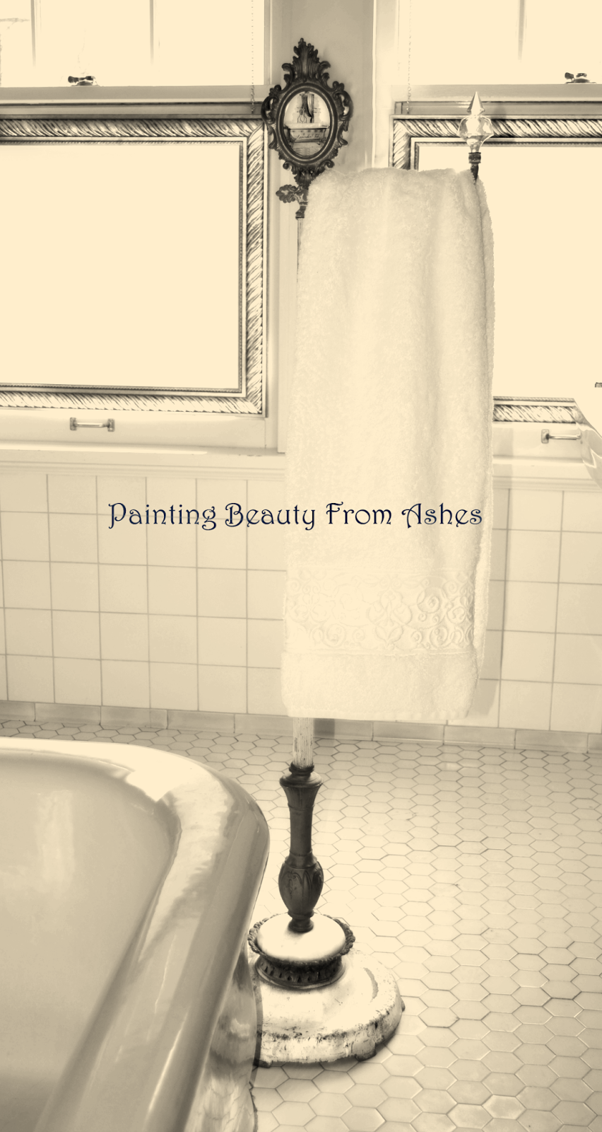 Painting Beauty From Ashes Vintage Floor Lamp to Towel Holder