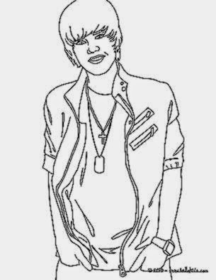 Justin Bieber Free Colouring Pages