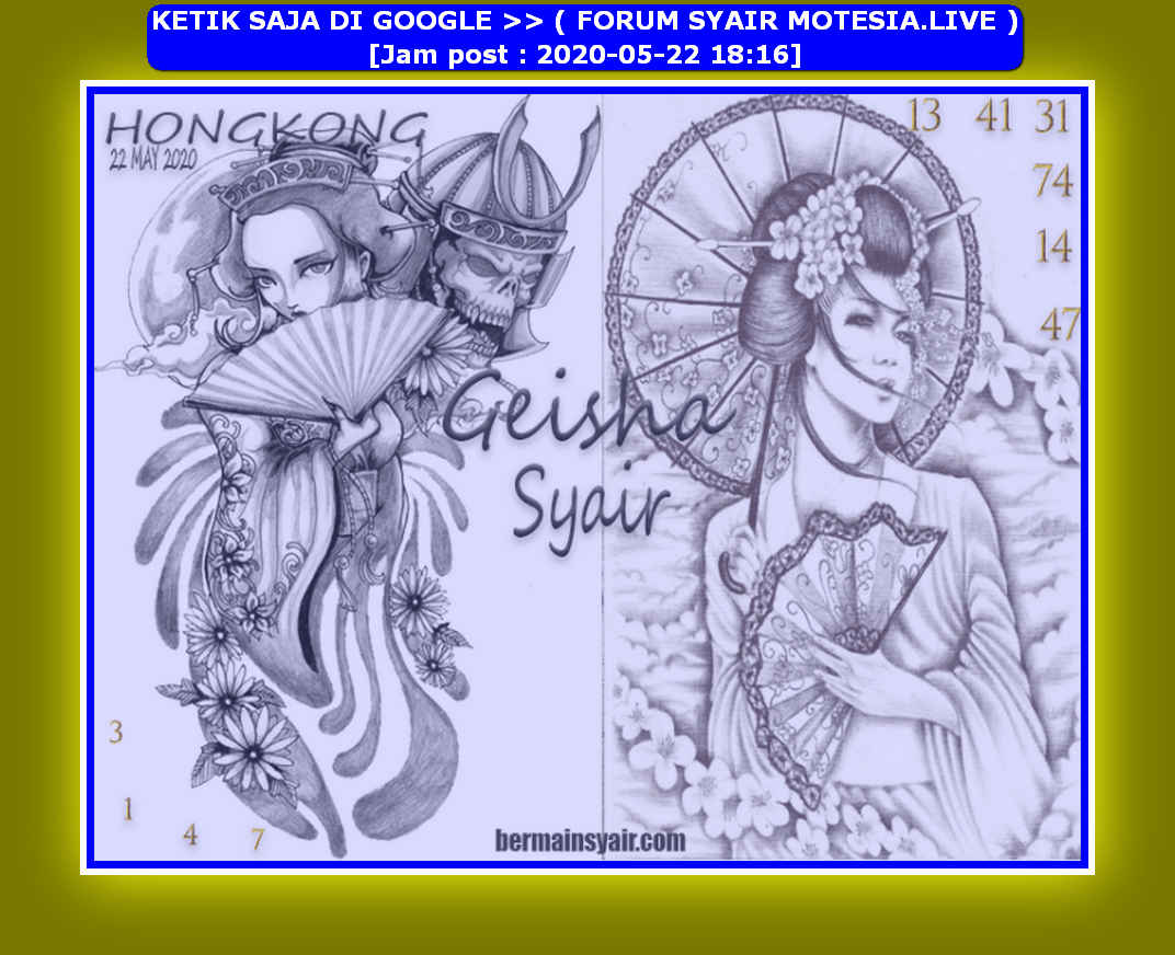 Prediksi Syair hk 22 Mei 2020 KODE SYAIR SGP SYAIR HK