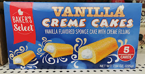 An unopened box of Baker's Select Vanilla Creme Cakes