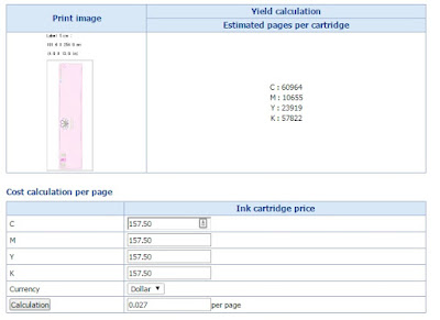 C7500G Estimated Ink Yield