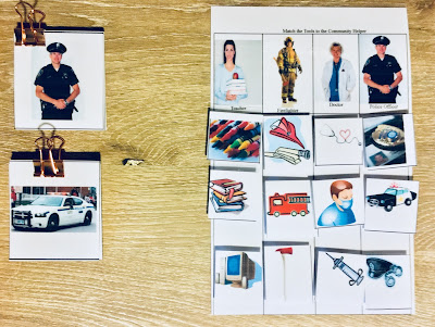 Montessori-friendly printables on community helpers