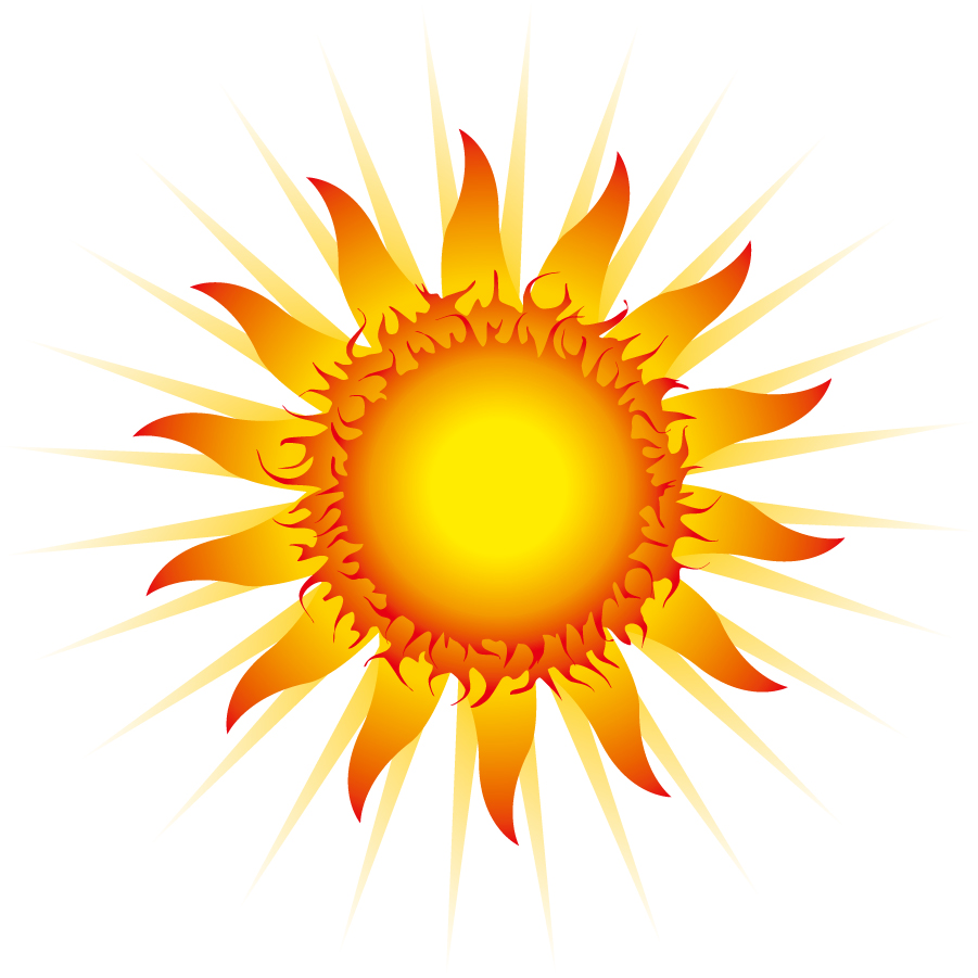 Free Vector がらくた素材庫 輝く太陽のクリップアート Light Flame Sun Icons イラスト素材