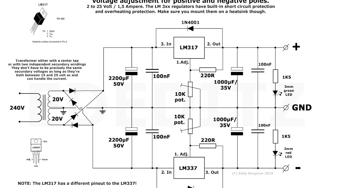Eddy Bergman.com: Synthesizer Build part-1: SYMMETRICAL POWER SUPPLY (1