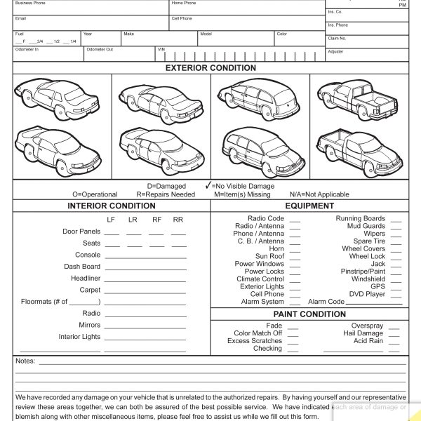 Body Shop Forms Invoice Template