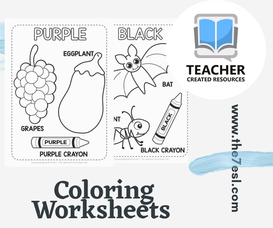 Coloring Worksheets For Kids - English Created Resources