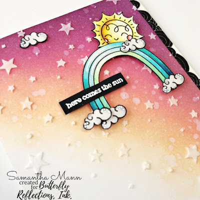 Here Comes the Sun Card by Samantha Mann, Butterfly Reflections Ink, Ink Blending, Cards, Card Making, DIY Cards, Handmade Cards, #butterflyreflectionsink #brimoodboard #herecomesthesun