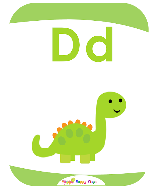 Flashcard Letter -D- Dinosaur