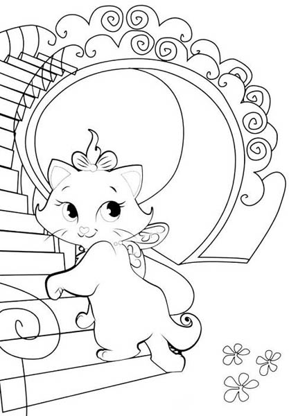 Rayito de Colores: Gatita Marie para colorear