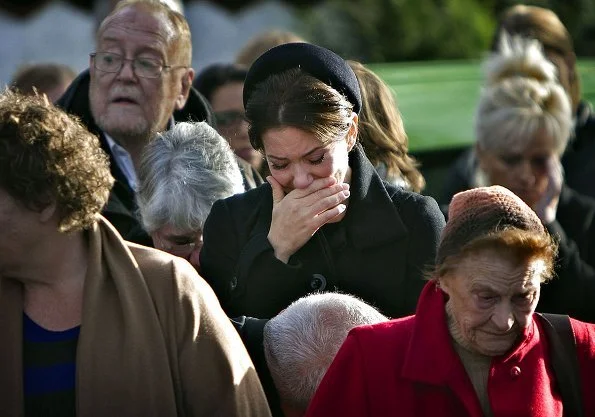 Crown Princess Mary and her oldest son Prince Christian arrived to Vinderød church to attend the funeral of her lady's maid, Tina Jørgensen in Copenhagen