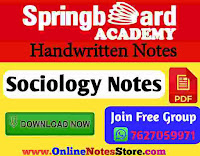 Sociology Notes PDF by Sprinboard Academy