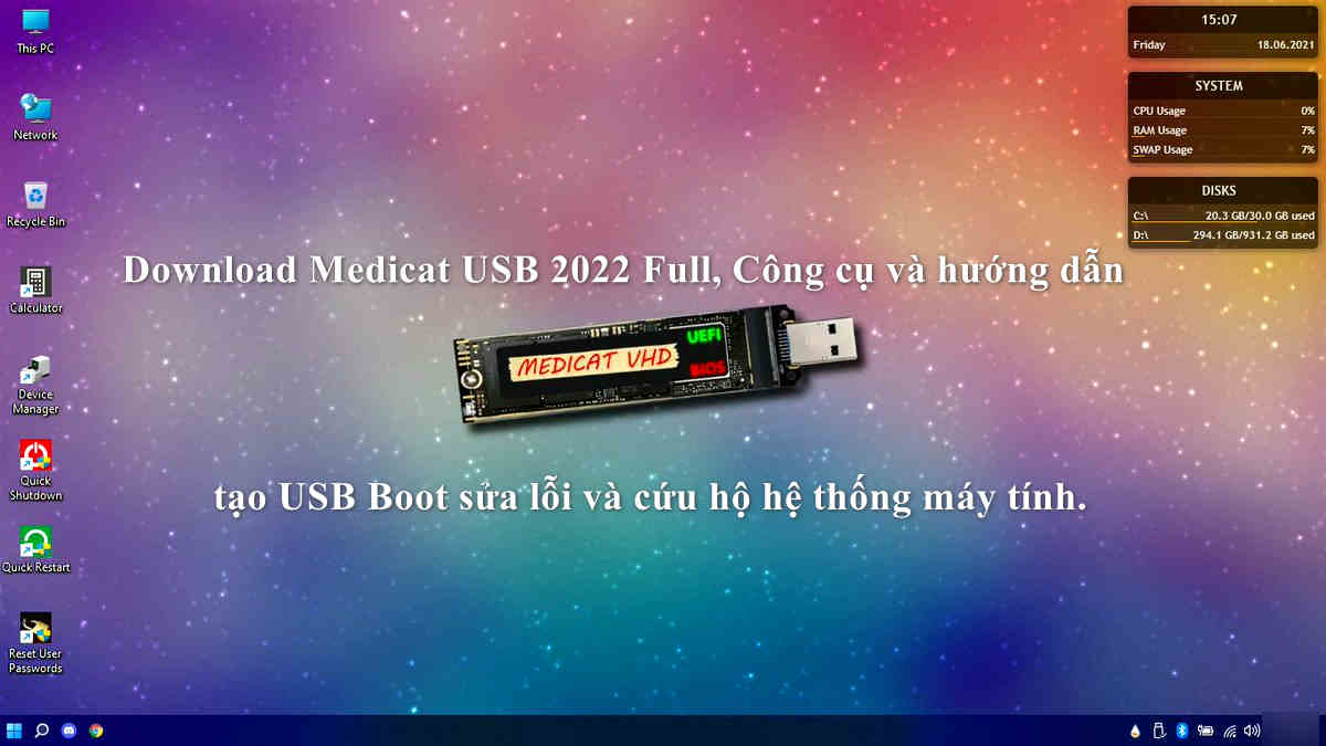 Download Medicat USB 2022 Full, Công cụ và hướng dẫn tạo USB Boot lỗi và