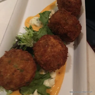salmon-crab cakes at Kitchen 428 in Woodland, California