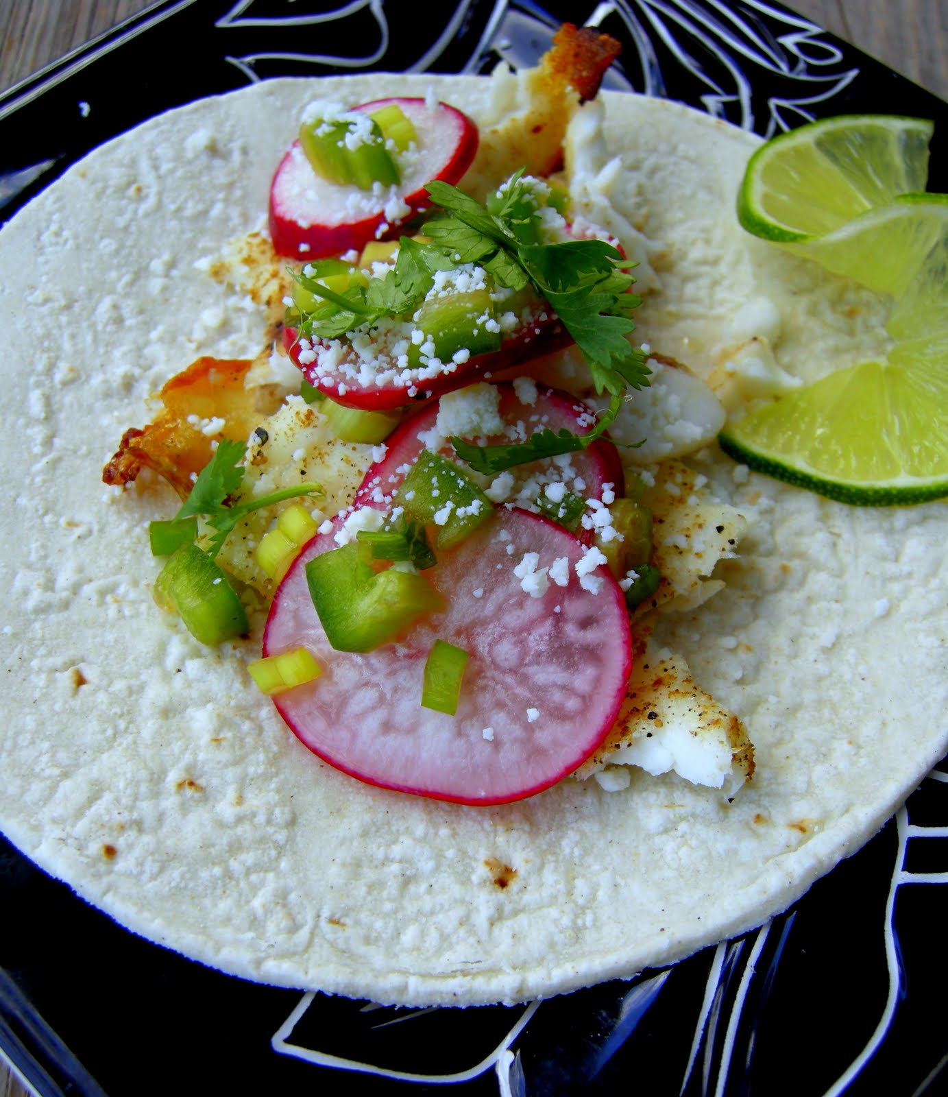The Pink Cowgirl Fish and Radish Tacos