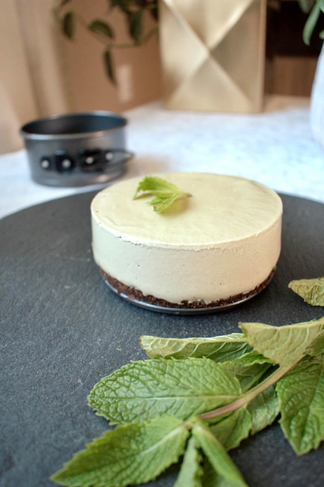 Mint Chocolate No Bake Vegan Cheesecake The Home Baked Vegan