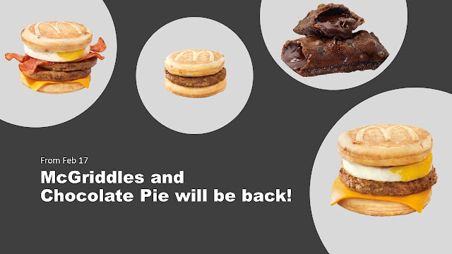 McGriddles, Chocolate Pie will be back at McDonalds +28 days of exclusive deals!