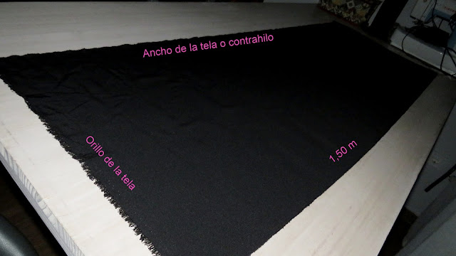 Preparación de tela para cortar el patrón completo