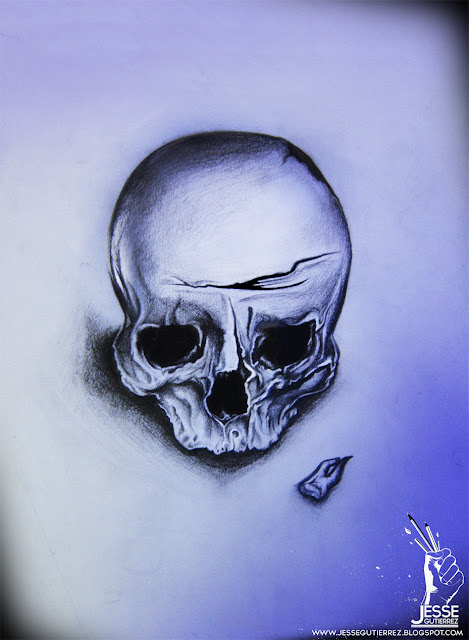 Jesse gutierrez art Skull Drawing Dibujo de calabera craneo peru,artista peruano 3d diseño 3d