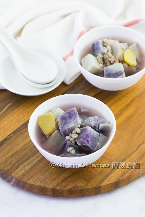 Purple Sweet Potato and Pearl Barley Dessert Soup01