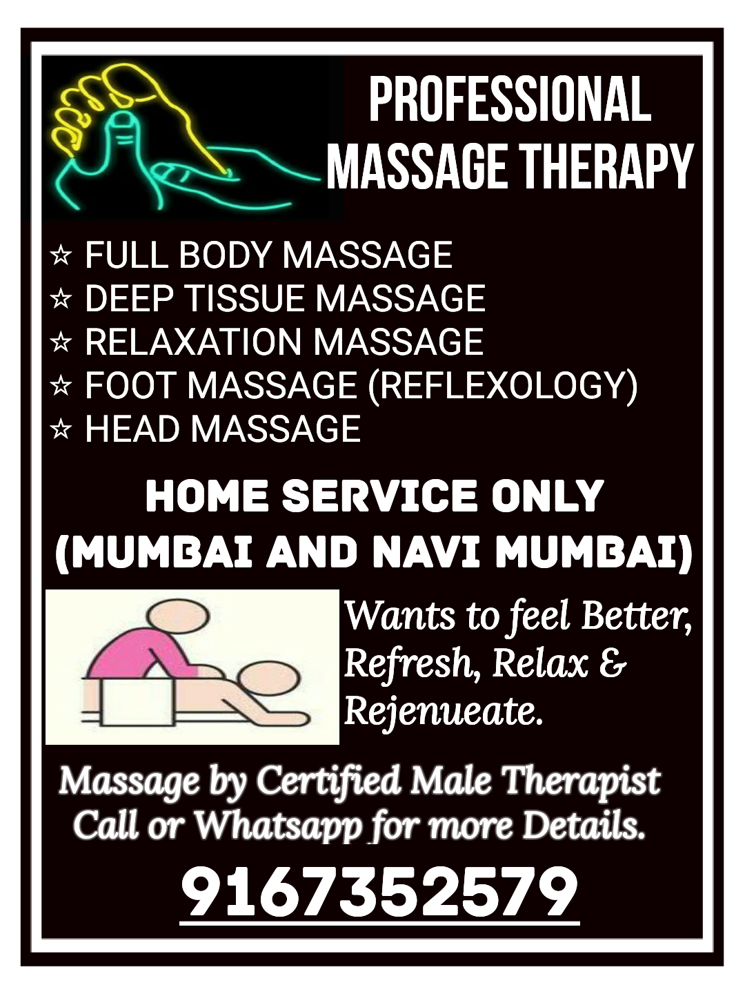 (Certified Massage Therapist) Full Body Massage in Navi Mumbai at Home