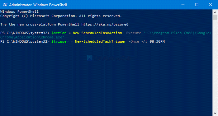 Как использовать PowerShell для создания запланированной задачи в Windows 10