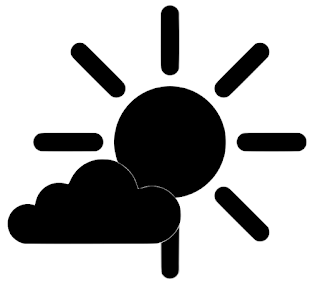 Inkscape Black and White Cartoon Sun Cloud