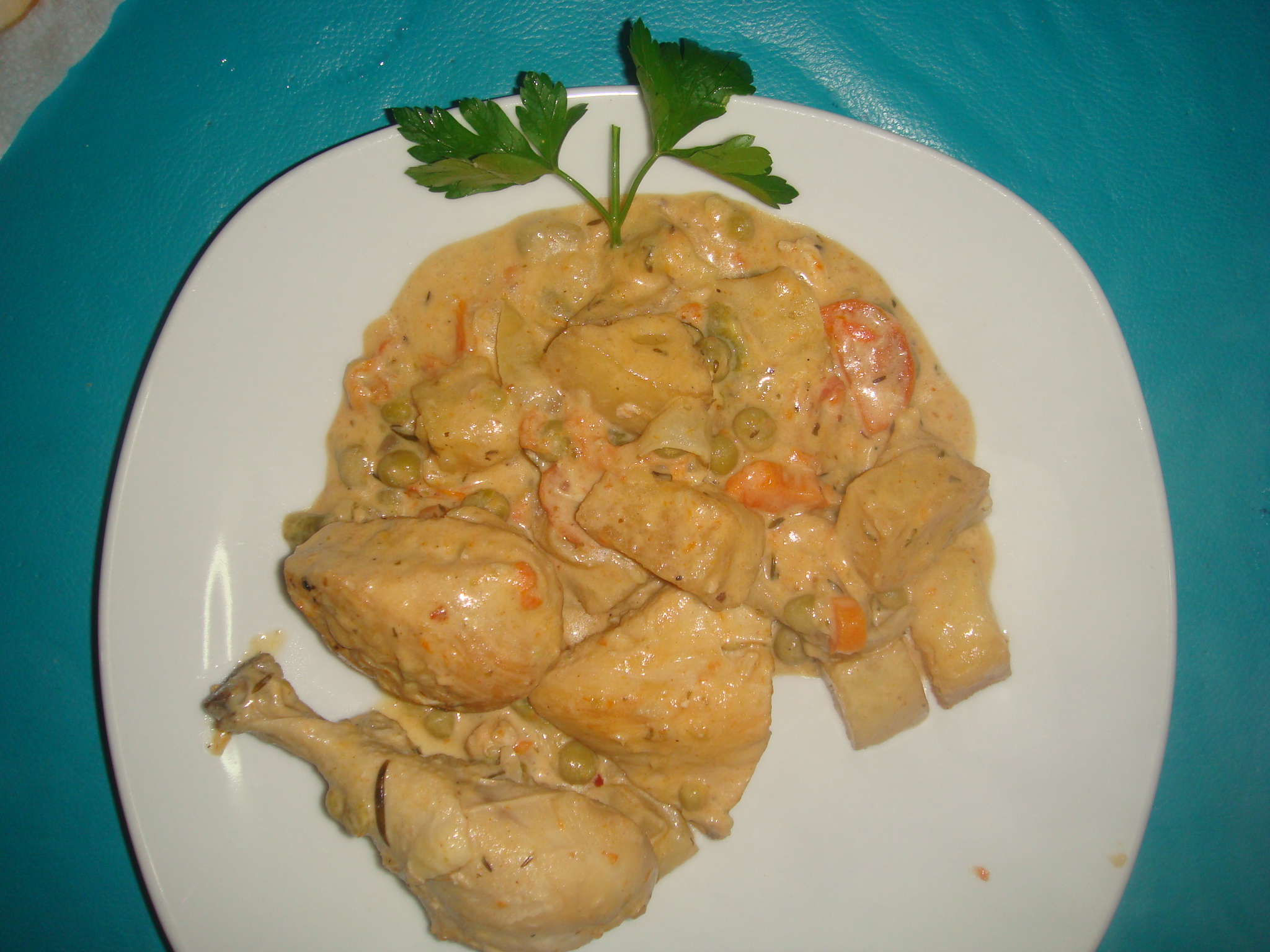 RECETAS Y ALGO MAS POLLO AL DISCO CON CREMA DE LECHE