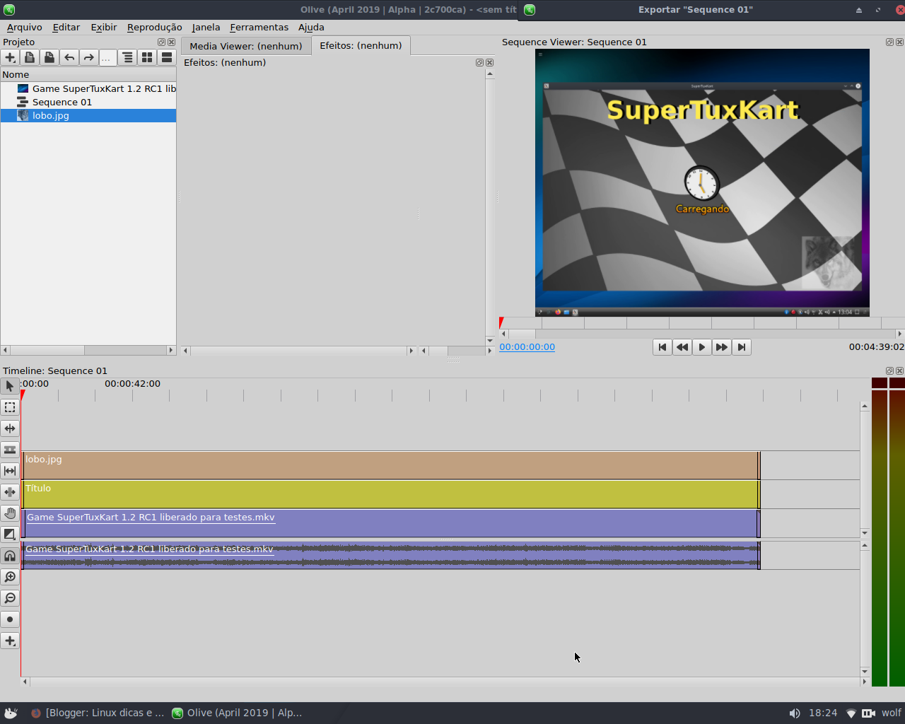 Editor de vídeo Olive no Linux