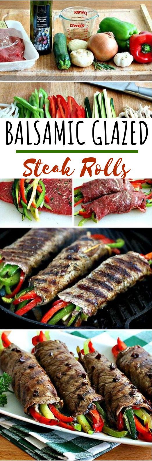 Balsamic Glazed Steak Rolls #lowcarb #appetizers