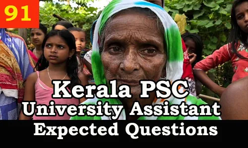 Kerala PSC Model Questions for University Assistant Exam - 91