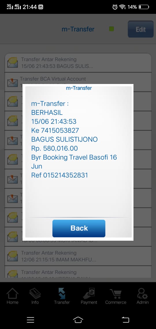 Bagus Travel Bukti Transfer