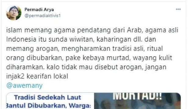 Abu Janda Kembali Berulah, Tuding Islam Agama Arogan dan Pendatang dari Arab