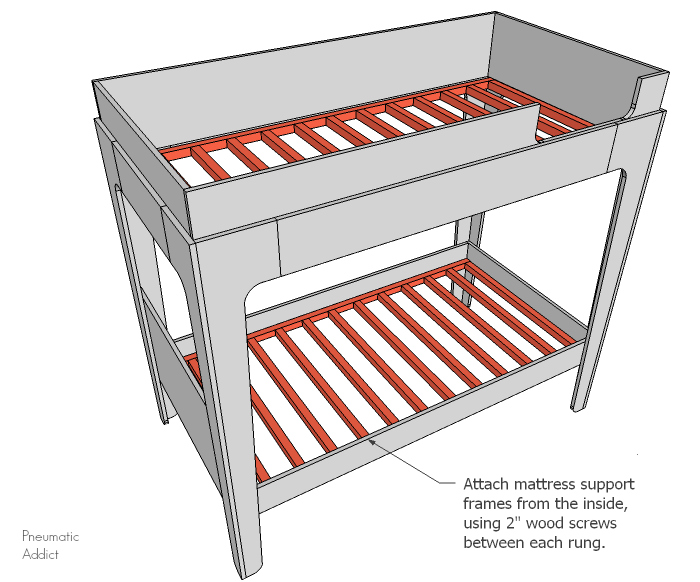 How To Build Modern Bunk Beds, Bunk Bed Support