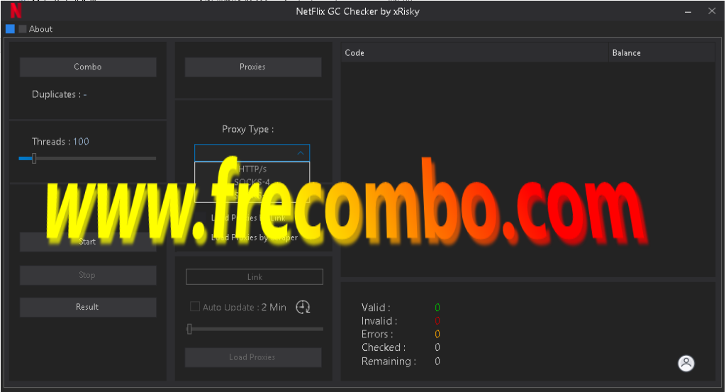 Netflix Gift Card Checker by xRisky Combo List Combolist