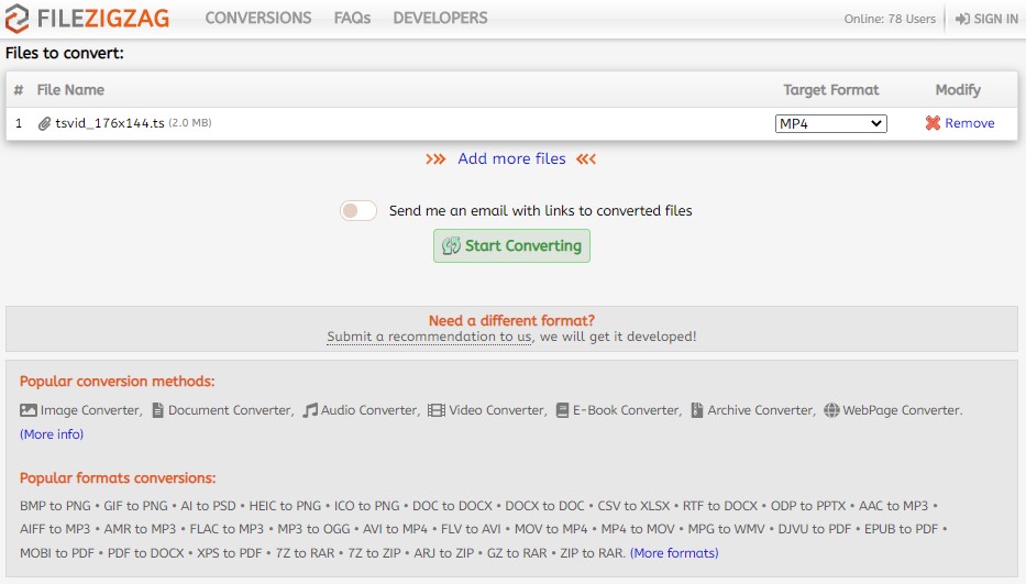File Free Converter How to Convert ts file to mp4 file