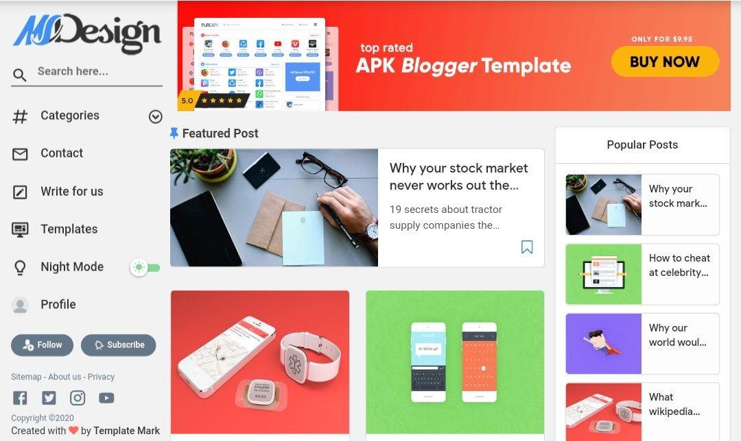 Helio Grid Style Premium Blogger Template Free?