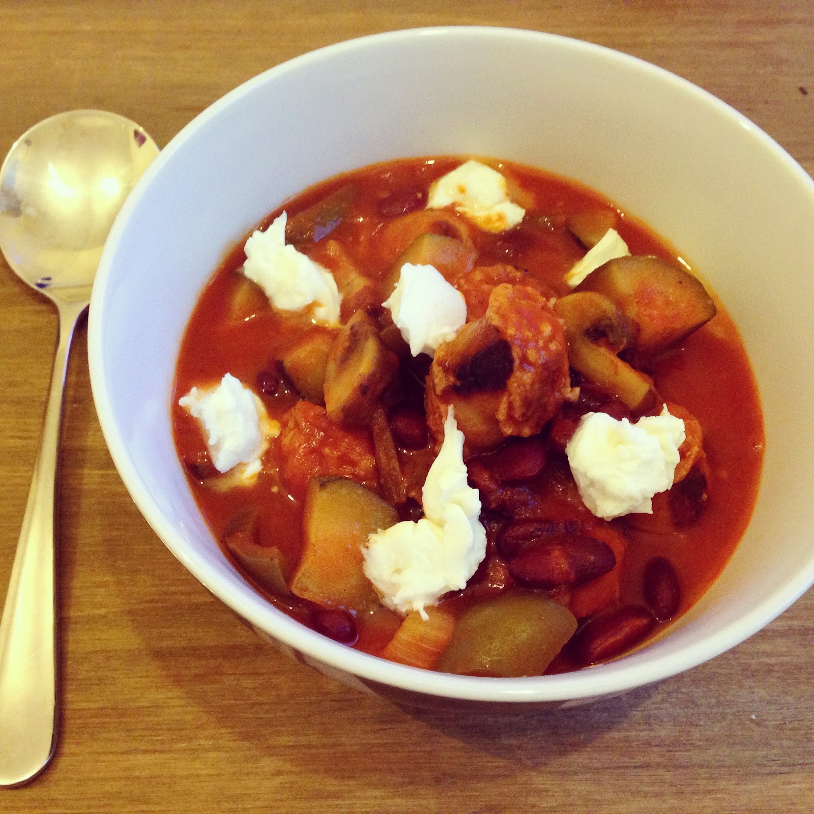 SLOW COOKER SAUSAGE AND BEAN CASSEROLE