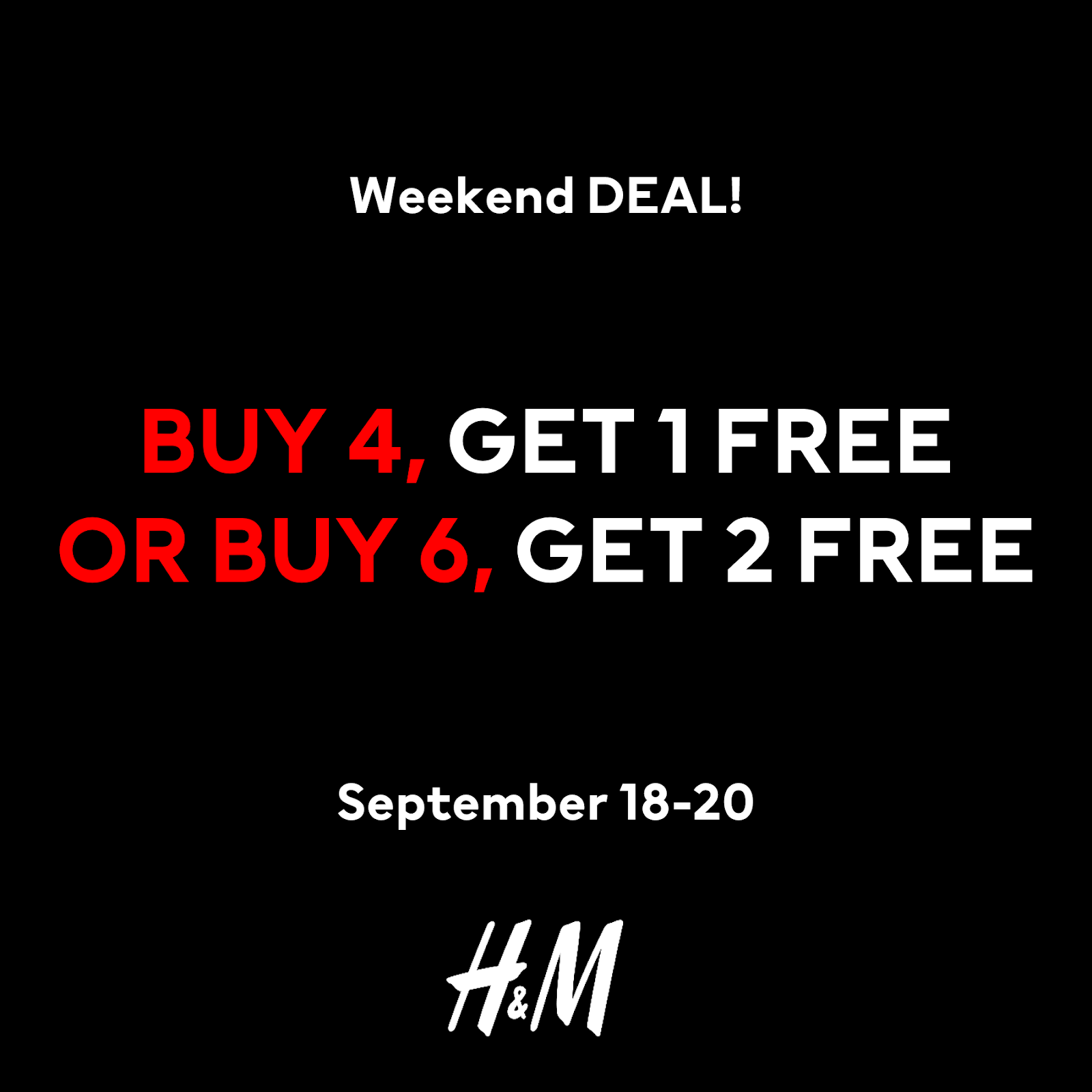 Manila Shopper H&M Weekend Deal Promo Sept 2020