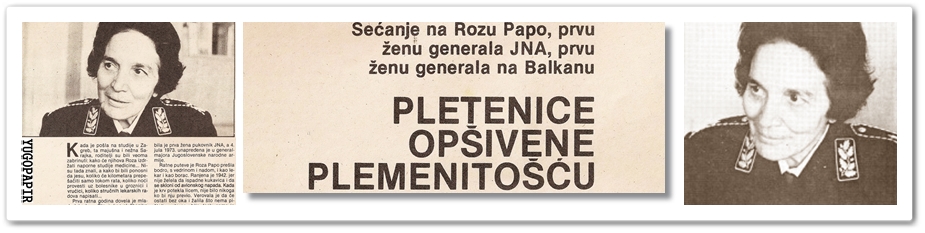 Yugopapir Roza Papo, odlazak legendarne partizanske lekarke Bila je