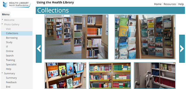 Images of collections from the Health Library tutorial