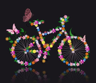 Ilustración de bicicleta con flores (Trabajos Artísticos) - Artwork - Arte