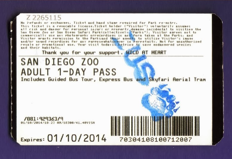 San Diego Zoo Ticket   Reverse 2 
